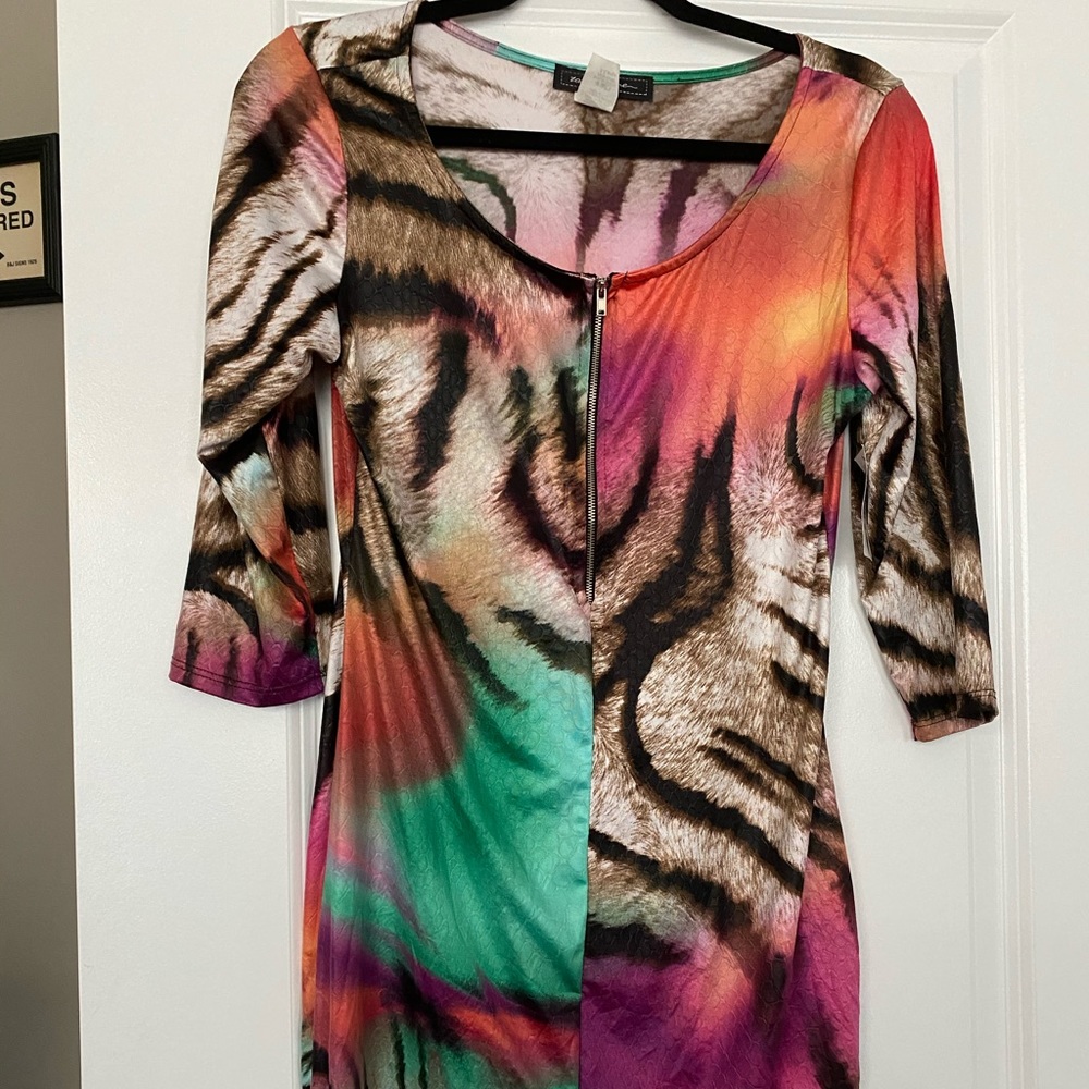 Pretty girl NWT colorful animal print dress